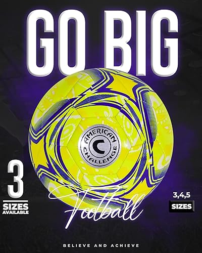 Miniatura 3 de American Challenge Balón de fútbol Paisley  Pelotas de fútbol de tamaño oficial 3, 4 y 5 para jóvenes y adultos  Pelota de entrenamiento duradera