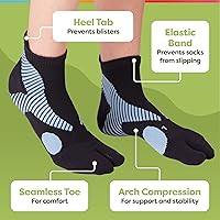 Vista 4 de ZenToes Padded Bunion Relief Socks for Women and Men, Big Toe Separator, Built-In Bunion Protector, Moisture Wicking - 1 Pair