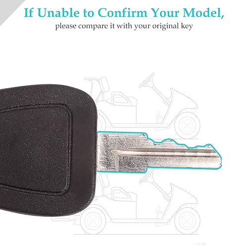 Miniatura 3 de 10L0L Llaves de encendido universales para carrito de golf EZGO 1982-up eléctrico y gas, 2 unidades, OEM # 17063-G1 17063G1 (mango negro)