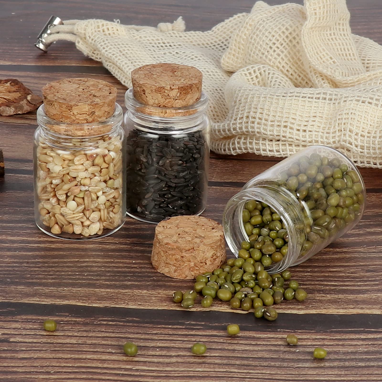 Mini Barattoli Di Vetro 30ml Con Tappo Sughero | Confezione Da 20 | Per Decorazioni Fai Da Te - Foto 7