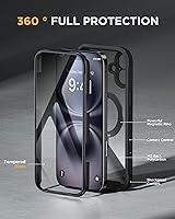 Vista 24 de Miracase Funda magnética para iPhone 14 de 6.1 pulgadas, protector de pantalla de vidrio templado integrado + protector de lente, compatible