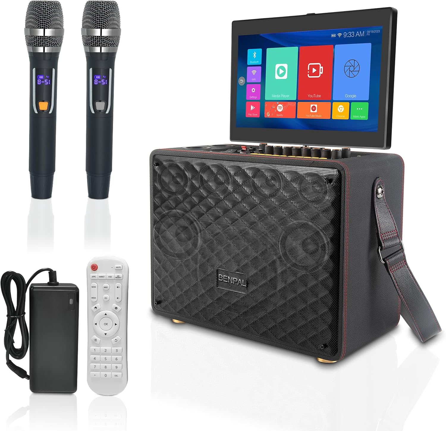 Karaoke Machine with 2 Microphones and Lyrics Display