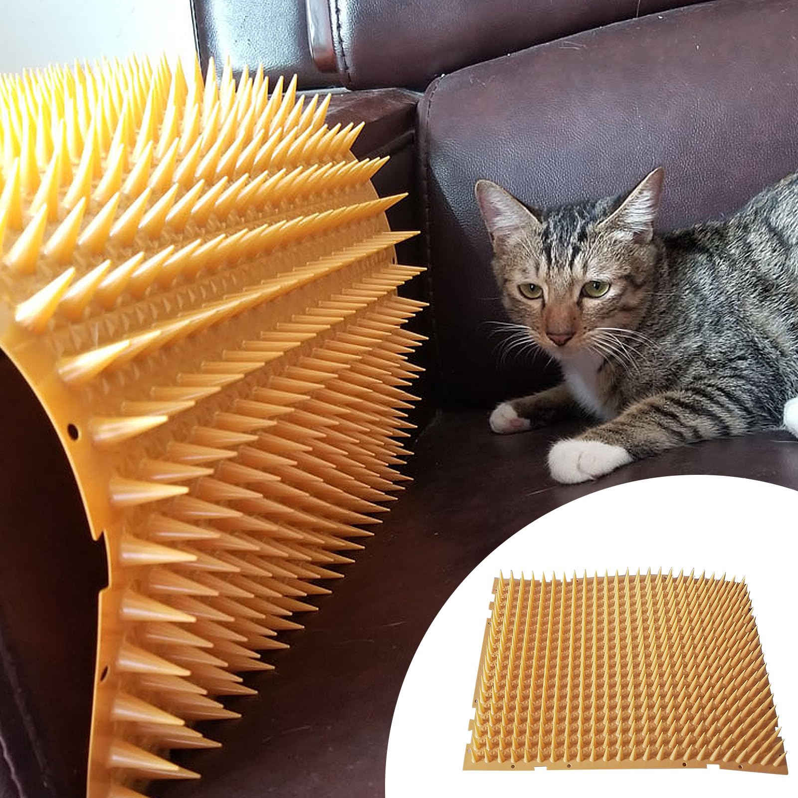 Tappetino Repellente Per Gatti Con Punte - 10 Pezzi Trasparenti 42x8.2x2 Cm | Per Giardino E Interni - Foto 3