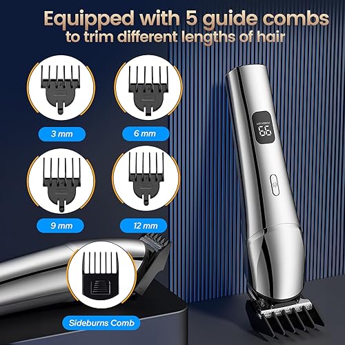 Miniatura 5 de Recortadora de barba y cortapelos para hombres, maquinilla de afeitar eléctrica y afeitadora para nariz, cuerpo, cara, bigote, recortadora de pelo