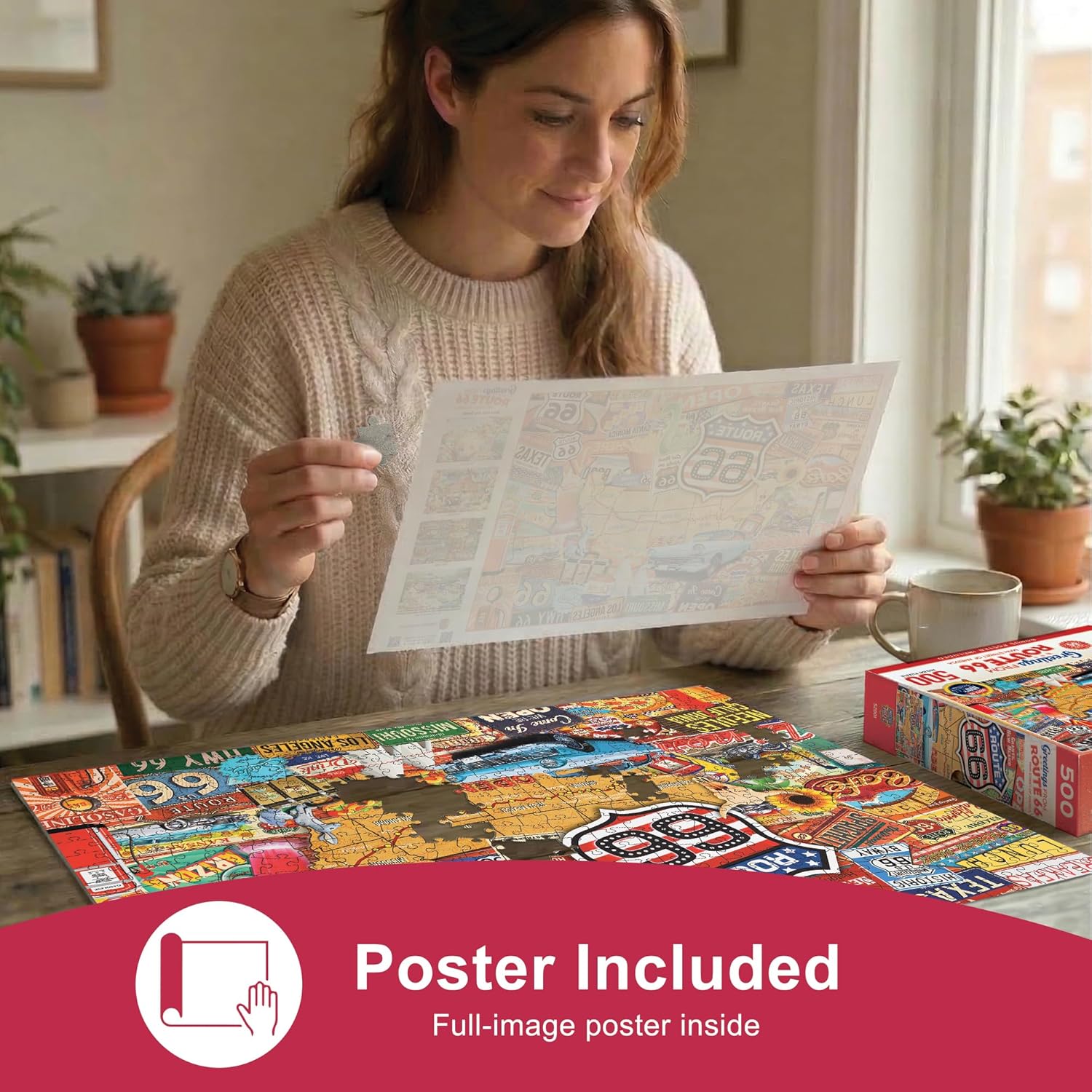 MasterPieces 550 Piece Jigsaw Puzzle for Adults and Family - Greetings from Route 66-18"x24"