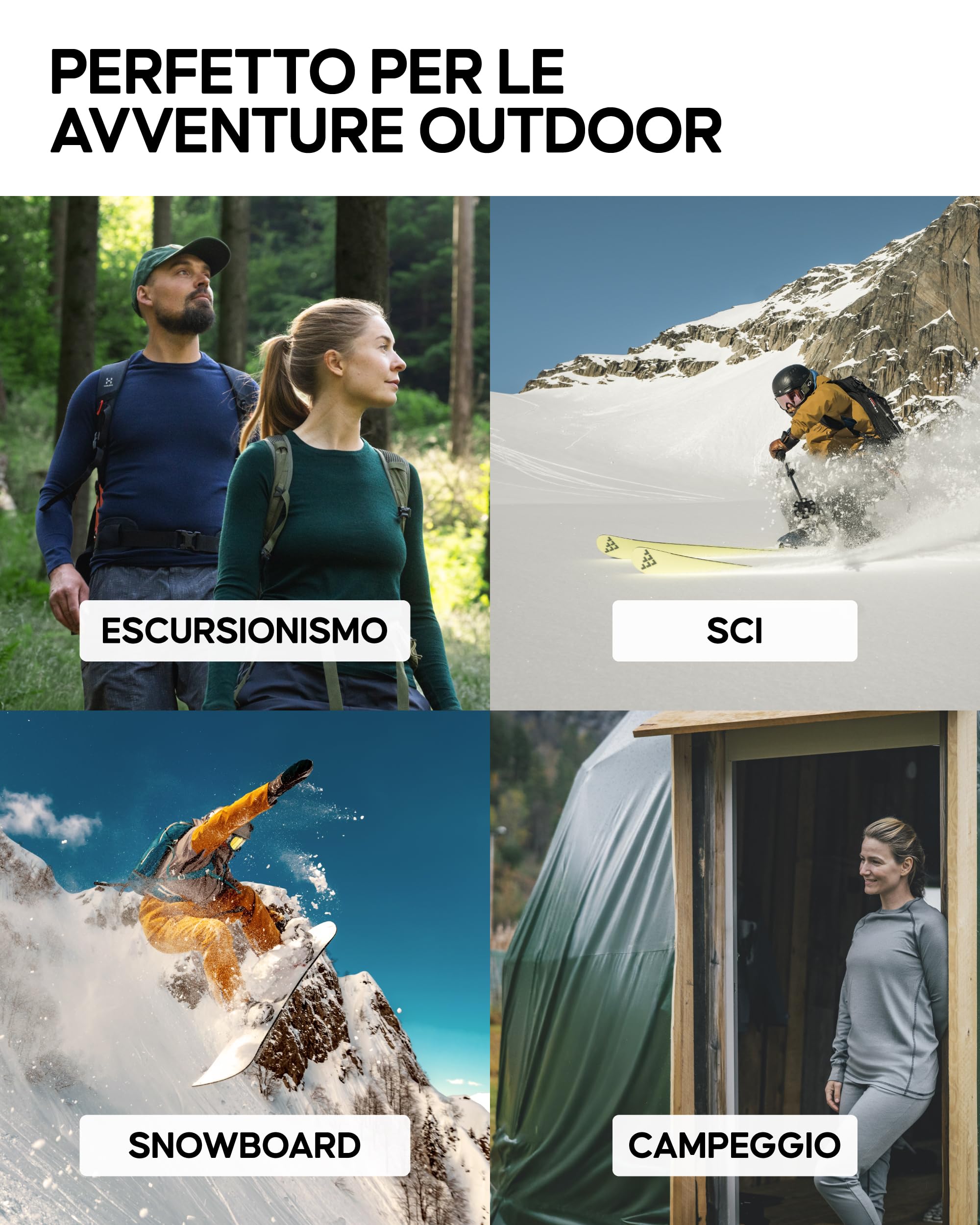 DANISH ENDURANCE Maglia Termica Donna in Lana Merino per Freddo Estremo, Manica Lunga, Intimo Termico per Sci, Trekking, Escursionismo