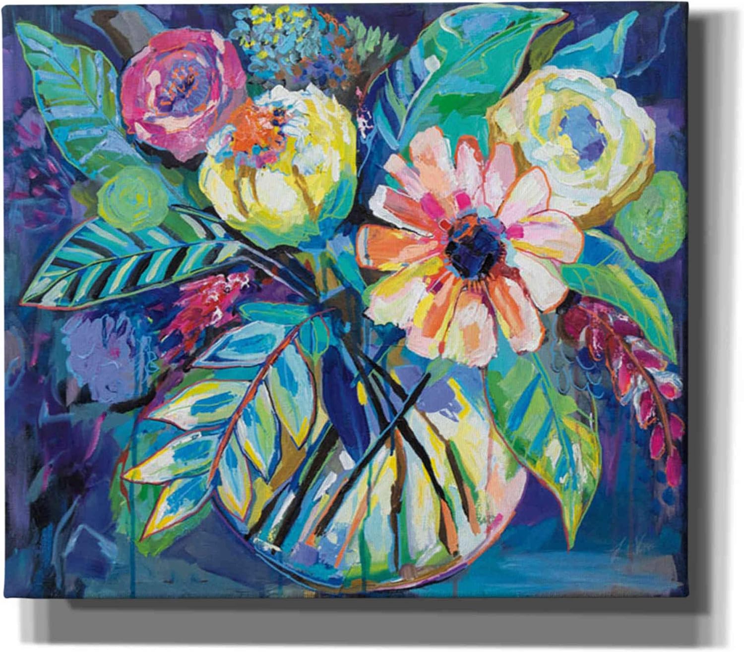 Epic Graffiti "Happiness by Jeanette Vertentes, Canvas Wall Art, 16"x12"