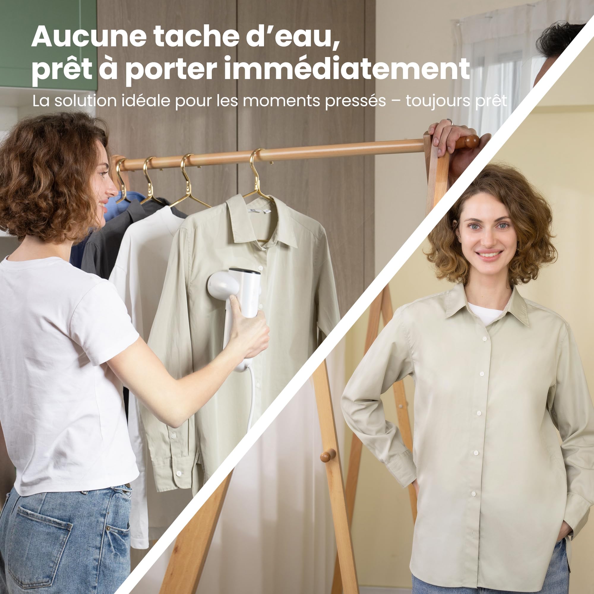 Neakasa Magic 1 Défroisseur vapeur portable avec aspiration, compact et pliable, pas de planche à repasser nécessaire, utilisation à une main