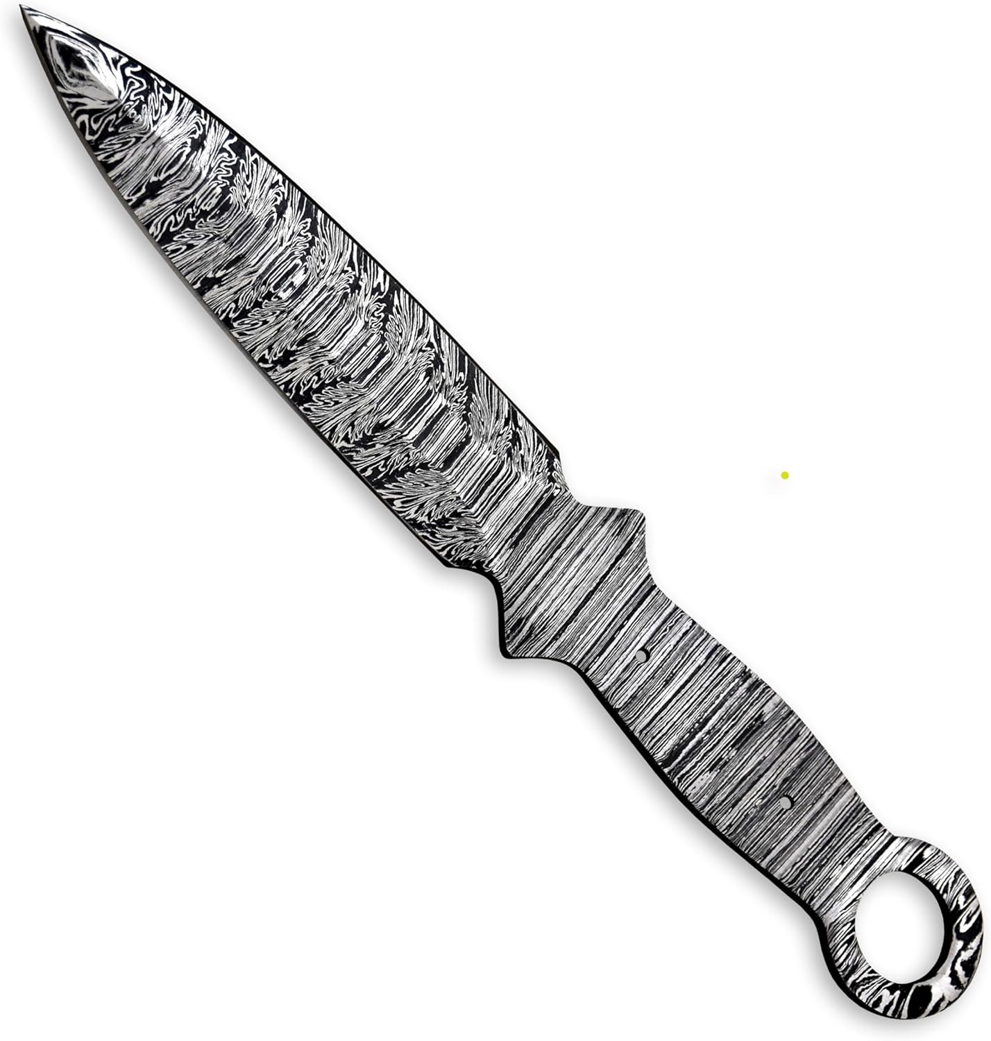 Custom Hand Forged Damascus Steel Blank Blade Tactical Hunting Knife Camping, Survival, Hiking Collectors Blade Damascus Blade Billet Handmade Knife Making Supply (HBK-06)