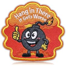 Funny Patch It Gets Worse Embroidery Patch Embroidered Badge Patch Hook and Loop Backing It Gets Worse Embroidery Patch for Backpacks, Hats, Bags,Dog Harness, Vests