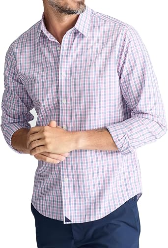 UNTUCKit Wrinkle-Free Long Sleeve Patterned Color Button Down Dress Shirt