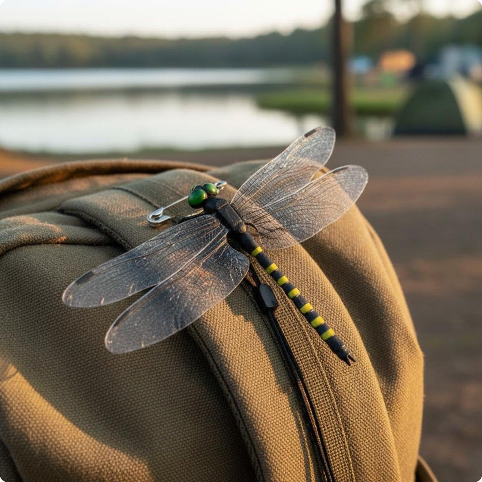 Dragonfly Pin Ornament Naturalistic Artificial Dragonfly Fake Clip for Garden, Patio, Balcony Blk Dragonfly B --image-8