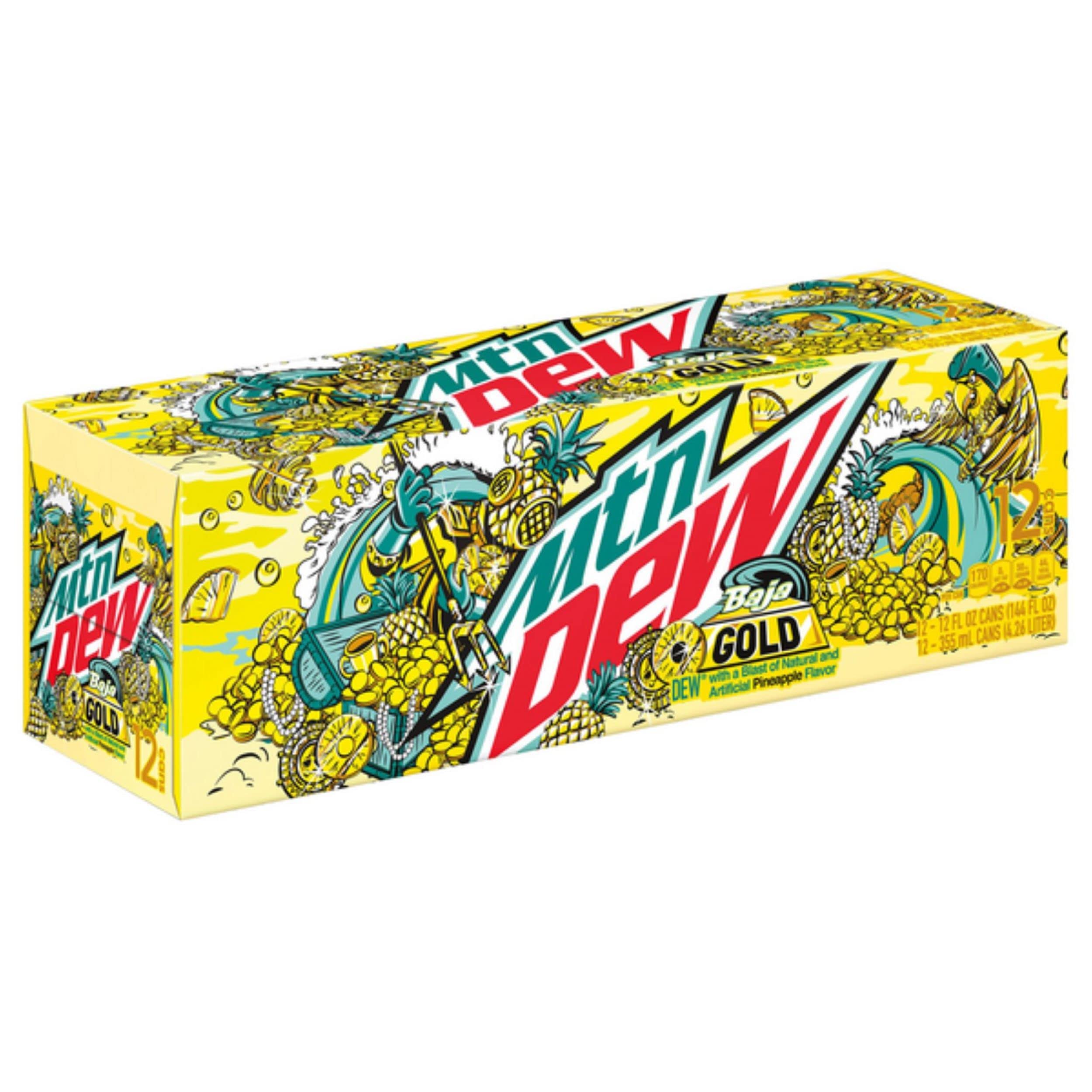 NEW Mtn Dew Baja Punch 12 fl oz cans, 12 count, 12 Count (Pack of 1)