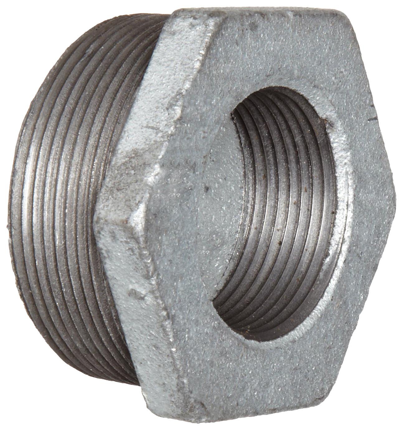 Anvil 8700131108, Cast Iron Pipe Fitting, Hex Bushing, 1-1/2 NPT Male x 3/4 NPT Female, Galvanized Finish