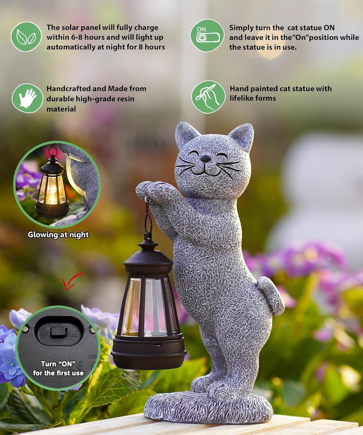 Qeeman Garden Outdoor Decor Statues: Art Figurines Decorations for Yard Patio Balcony Porch Lawn Ornaments - Gifts for Grandma Mom