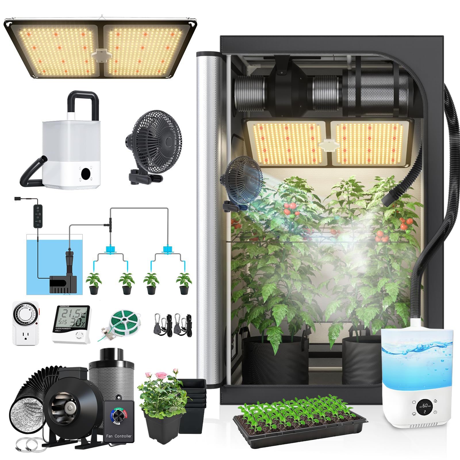 Amazon.com: TopoGrow 4'X4' Grow Tent Complete Kit Package, 48