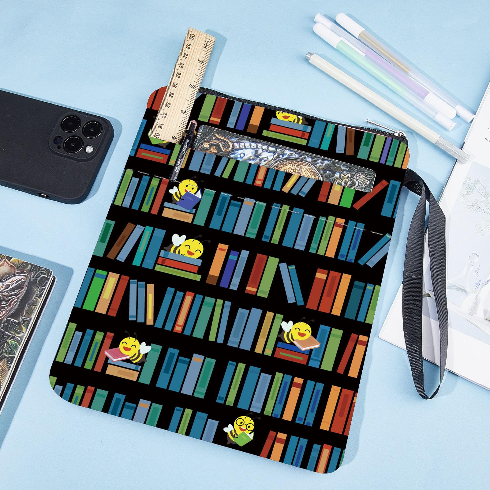 Custodia Per Libri CRASPIRE - Copertina Protettiva Con Cerniera E Tasca Per Amanti Della Lettura - Foto 10