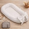 EAQ Baby Nest Pod for Newborn,Baby Sleep Pod Soft Breathable Napping or Traveling for 0-12 Months,Travel & Baby Essentials for Newborn(White)
