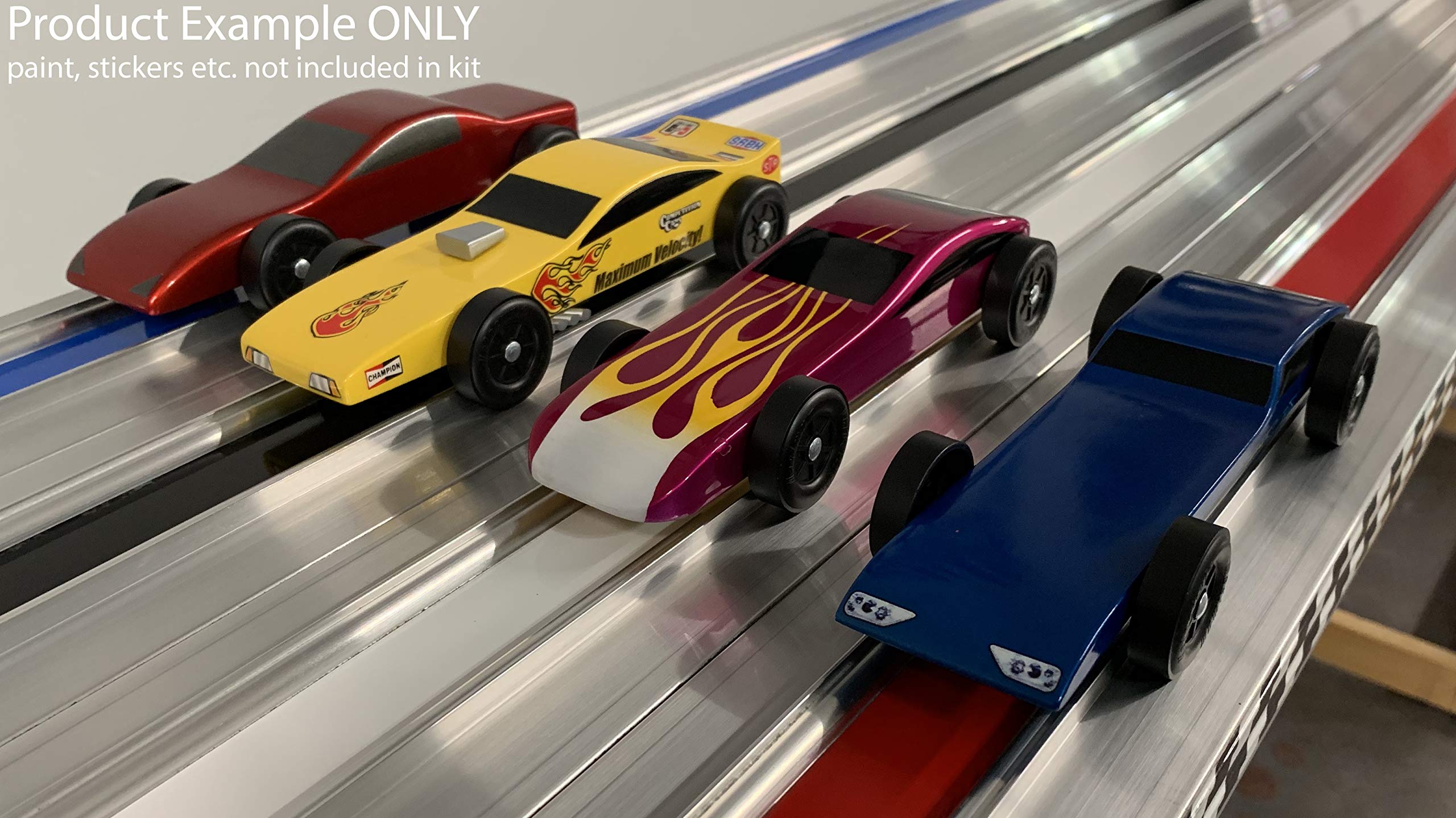 Pinewood Car | Includes Shaped Body, Flex Weight and Stock Official Scout Wheels & Axles | Sports Car Derby Kit