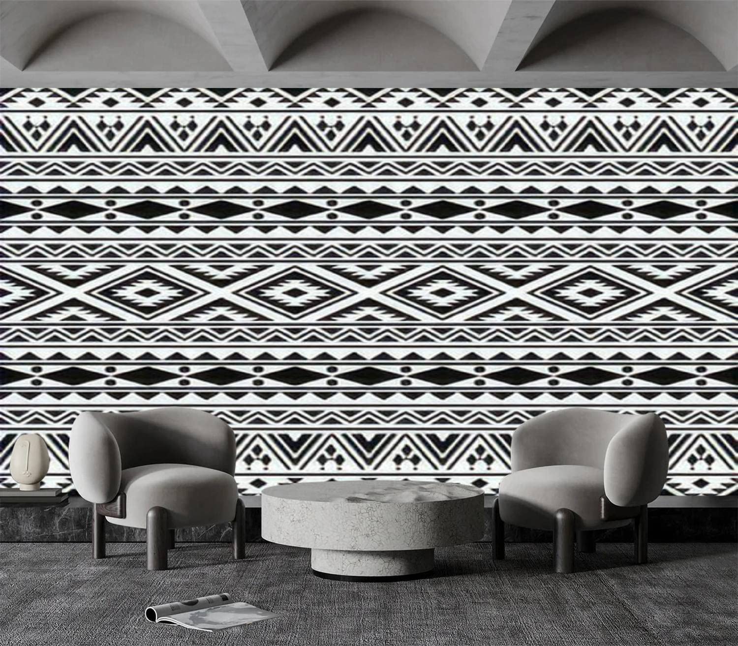 Vintage Black And White Design Wallpaper