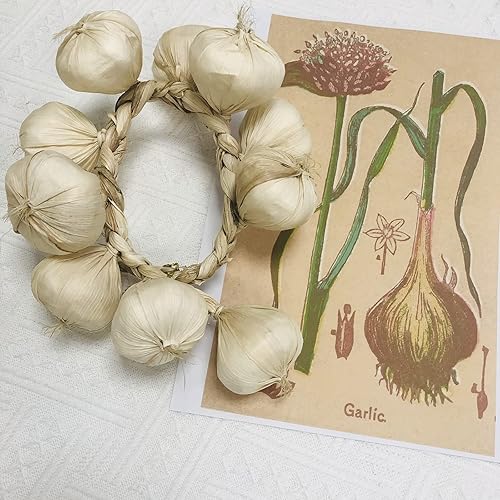 Miniatura 6 de Cuerdas de ajo de espuma de verduras artificiales, 20 pulgadas, verduras sintéticas para decoración del hogar, cocina, fiesta, pub (ajo, 4 cuerdas)