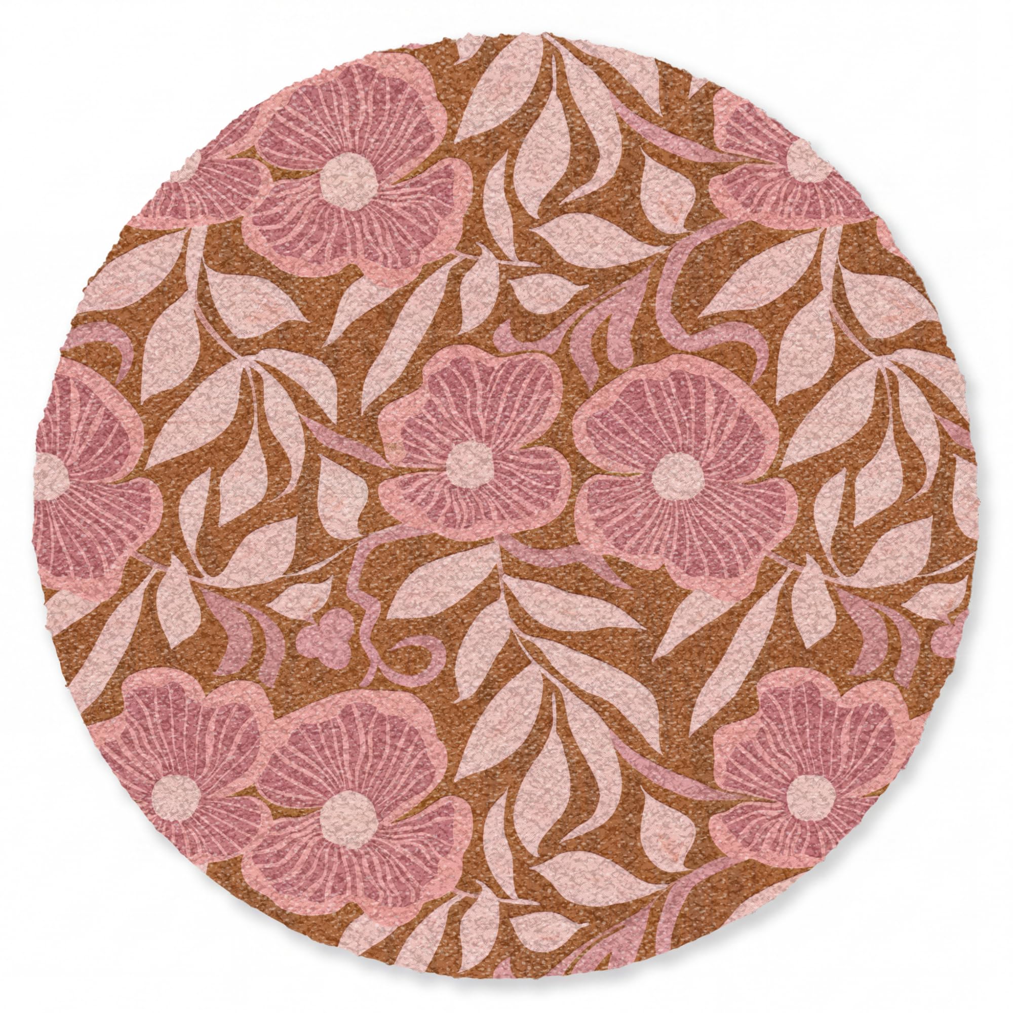 Alfombra salon redondo para suelos ruidosos y fríos OnlyWow 150x150 cm rosa