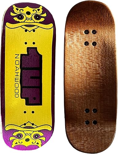 NOAHWOOD Tabla de diapasón hecha a mano 3.839x1.378 in 5-Capa Color Maple Pro cóncavo Diseño Creativo Mini Monopatín