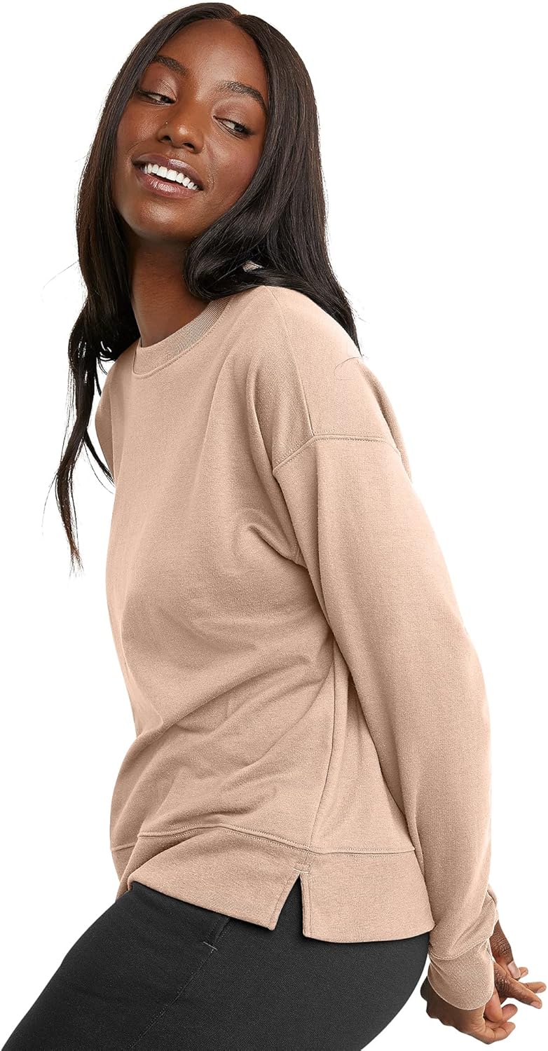 Hanes Women's Originals French Terry, Lightweight Fleece Pullover Sweatshirt - Image 3