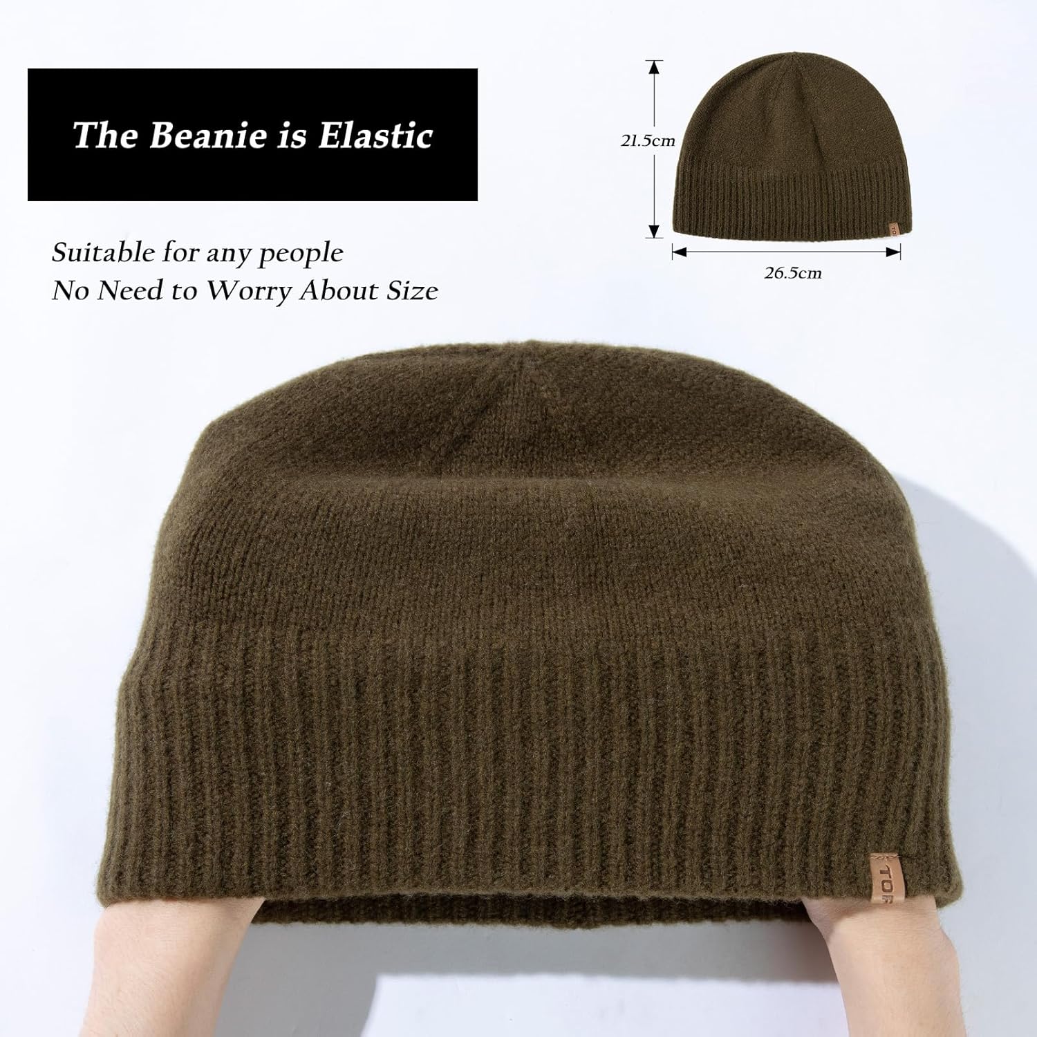 TOP-EX PolarWool™ Oversized L/XL/XXL 100% Merino Wool Beanie Fleece Lined Cuffed Watch Fisherman Cap - Image 8
