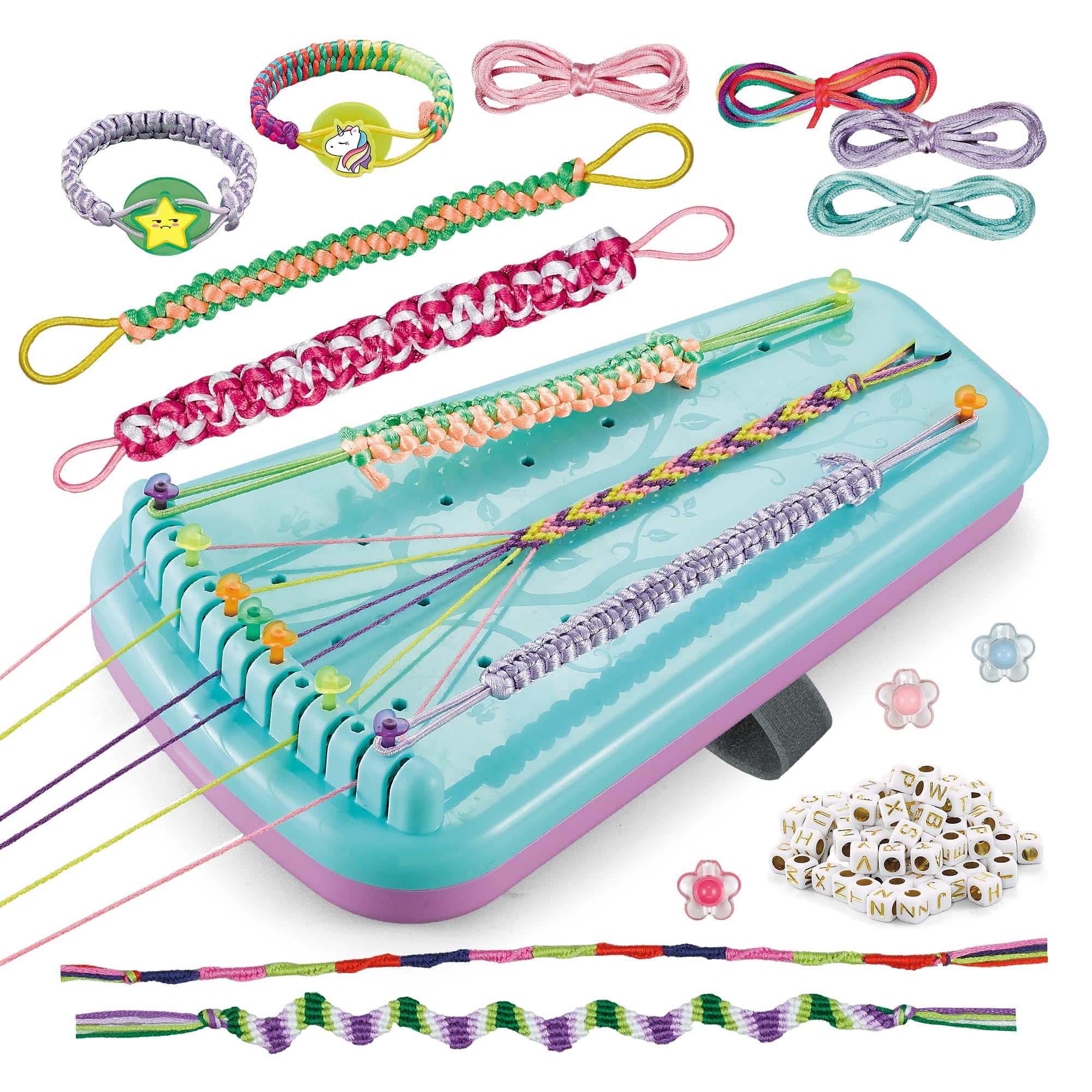 Chilpals Friendship Bracelet Making Kit for Girls,Arts and Crafts for Kids Ages 8-12,Birthday Gifts Ideas for Girl 7 8 9 10 11 Year Old - 2 in 1