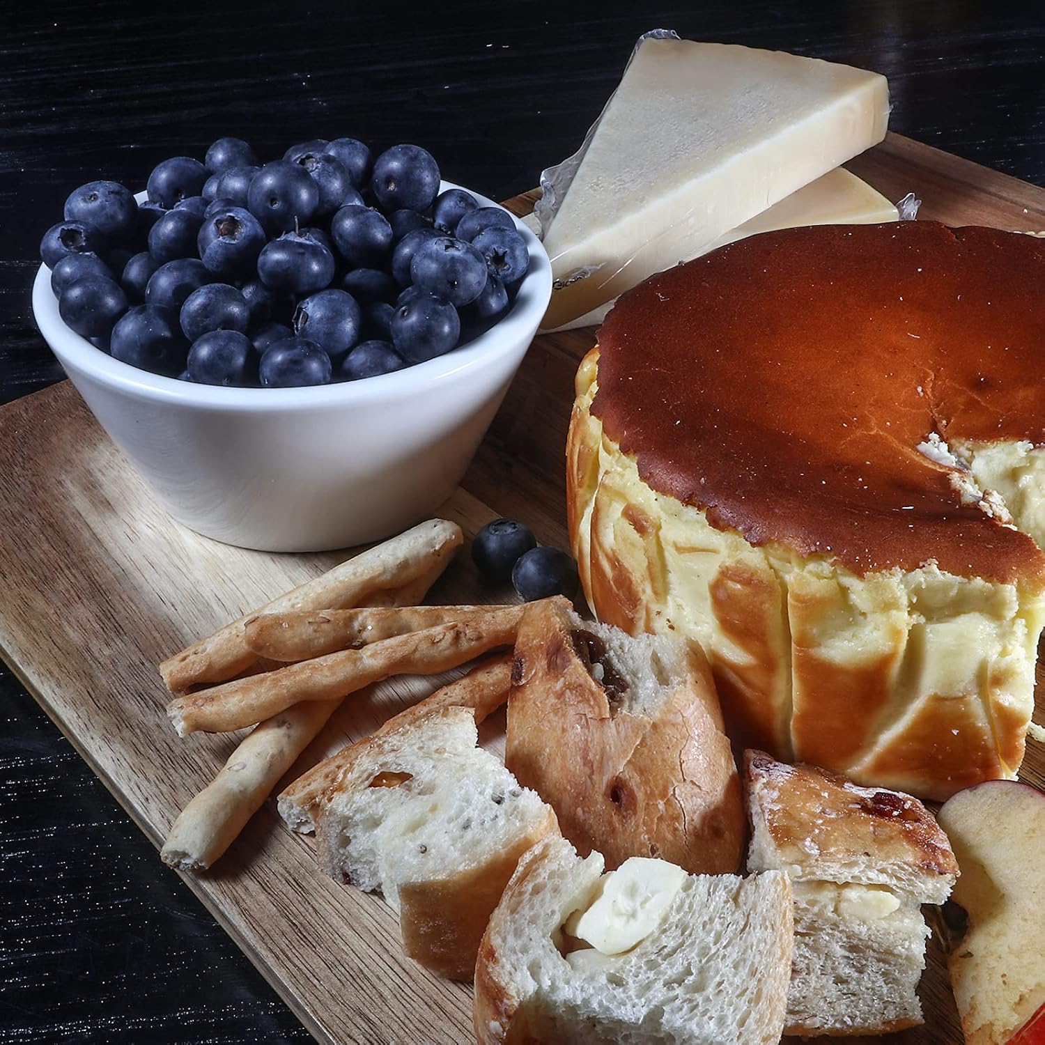  | Artena 10oz Ultra-fine Porcelain Chips and dip Serving Platter with Acacia Wooden Tray, 4.75inch White Dipping Bowls,Small Serving Bowls for Condiments, Side Dishes, Pre, Dessert, Salsa, Entertaining: Chip & Dip Sets