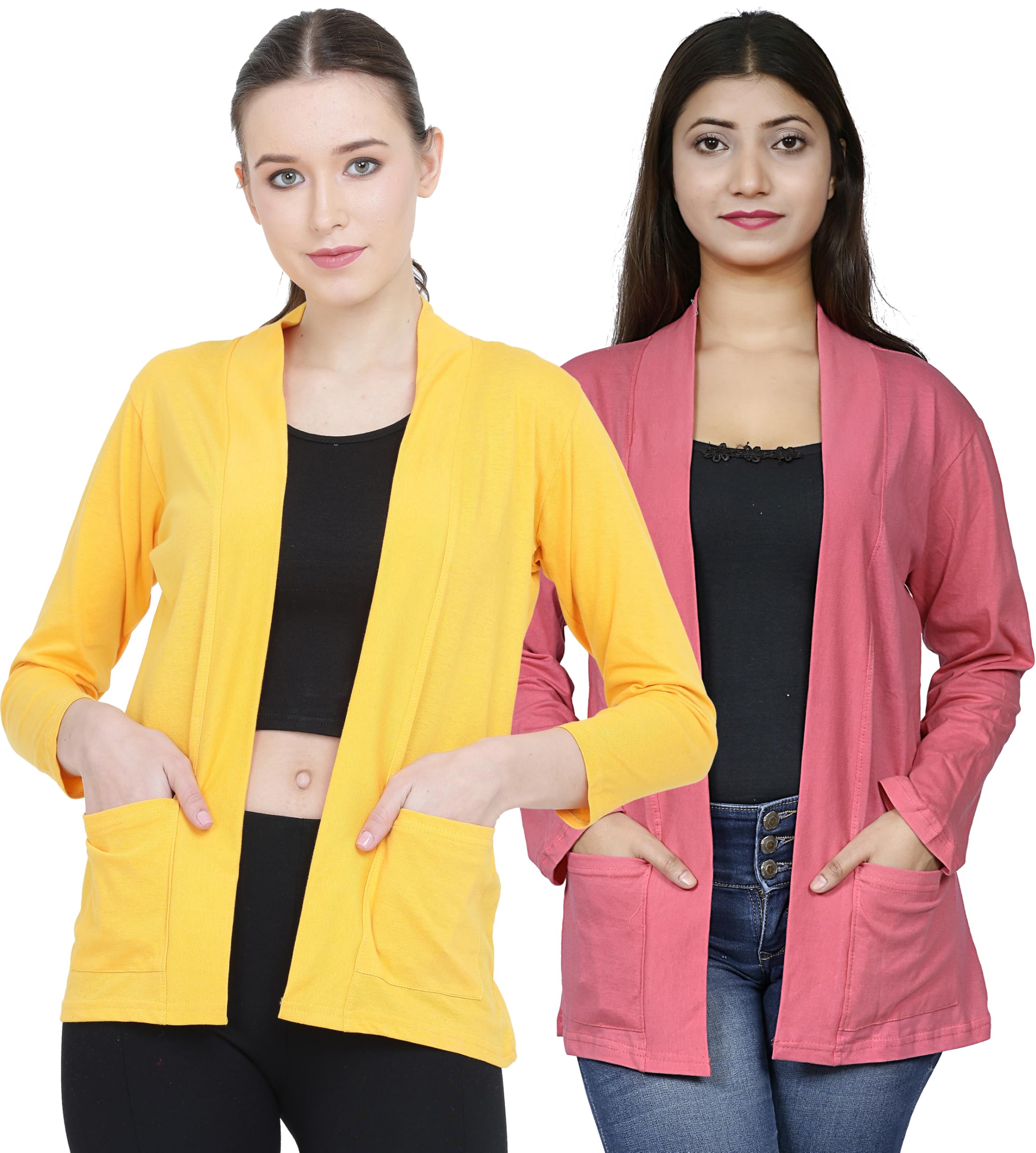 KARTIC COLLECTION Women's Cotton Shrugs with Pockets, Summer Shrugs for Ladies, Pack of 2-image-27