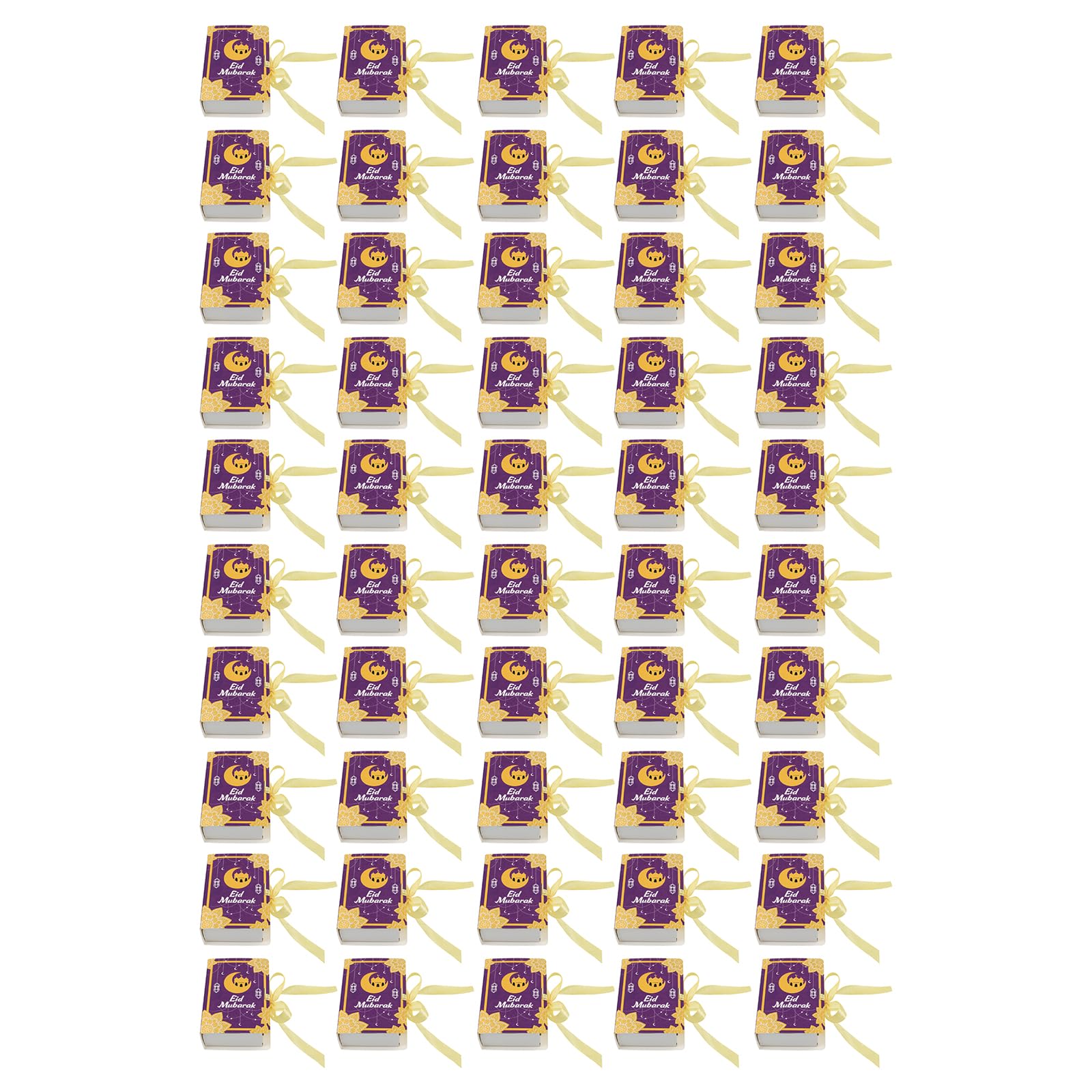 Buxuaaaa 50Pcs Book Shape Eid Candy Boxes Treat Boxes Cookie Candy Bags Easy Assemble for Candies Sweets and Cookie Packaging Unique Packaging