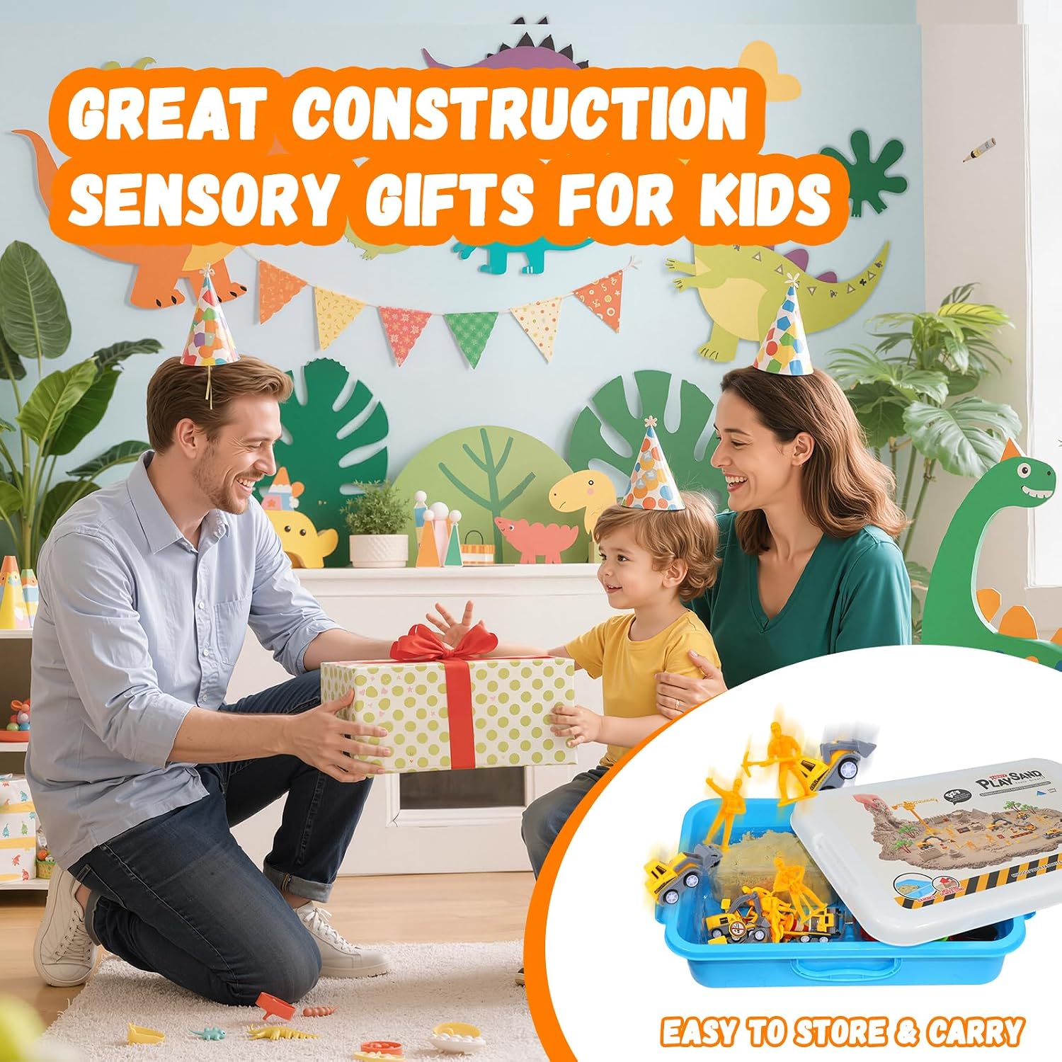 Construction Sensory Sand Bin Lid Construction