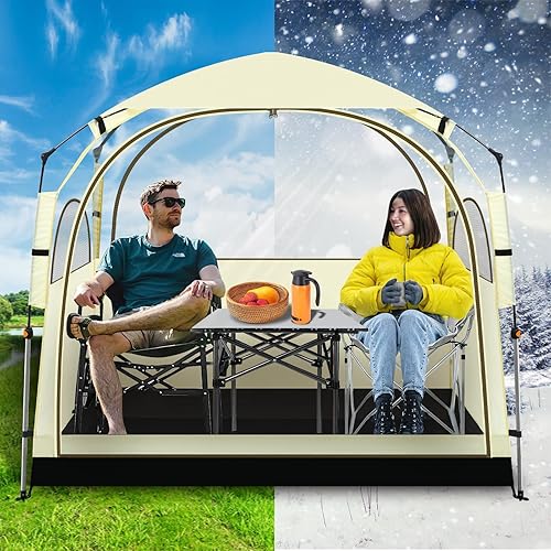Miniatura 8 de Eapele All Weather Shelter - Sports Tent with Detachable Top Cover and Sealed Floor for 1-2 People - Windproof and Rainproof Bubble Tent - 540 View