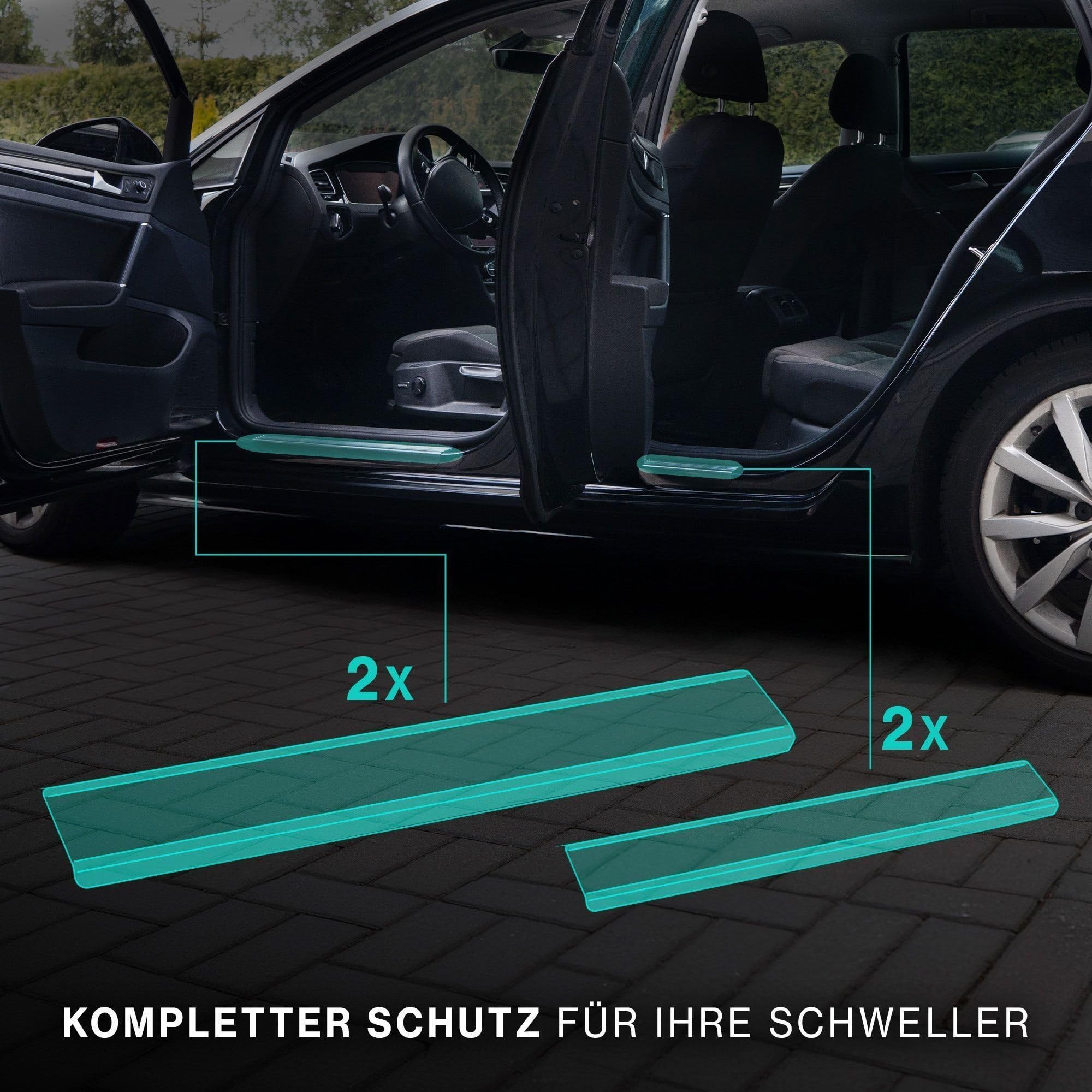 CHROMEMASTER | Einstiegsleisten Edelstahl Kompatibel mit Dacia Jogger I 2022+ | Rostfreier Stahl, Gebürstet; Kratzschutz für Türschweller-Auto Zubehör Selbstklebend: 4 Stk.-teiliges Set