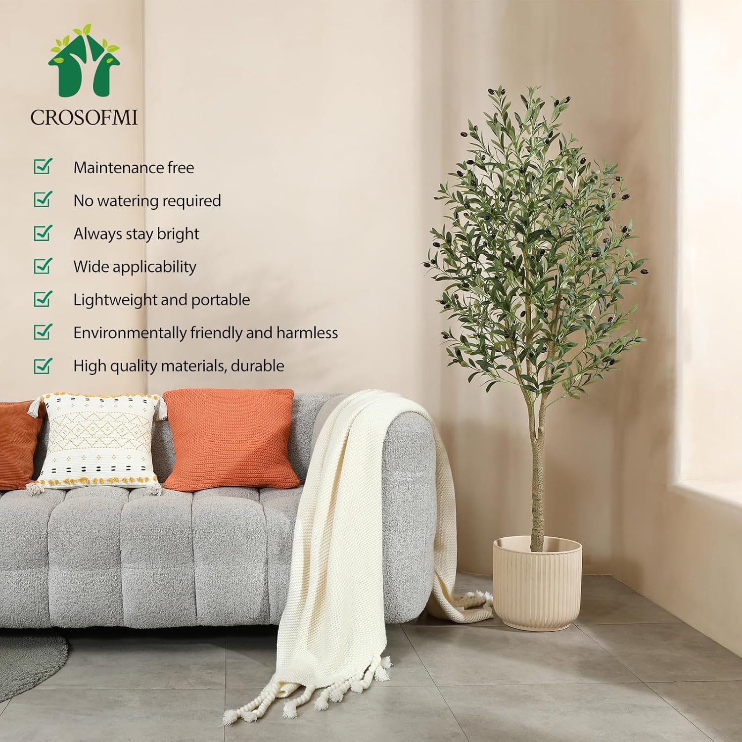 6 Foot Artificial Olive Tree Plant