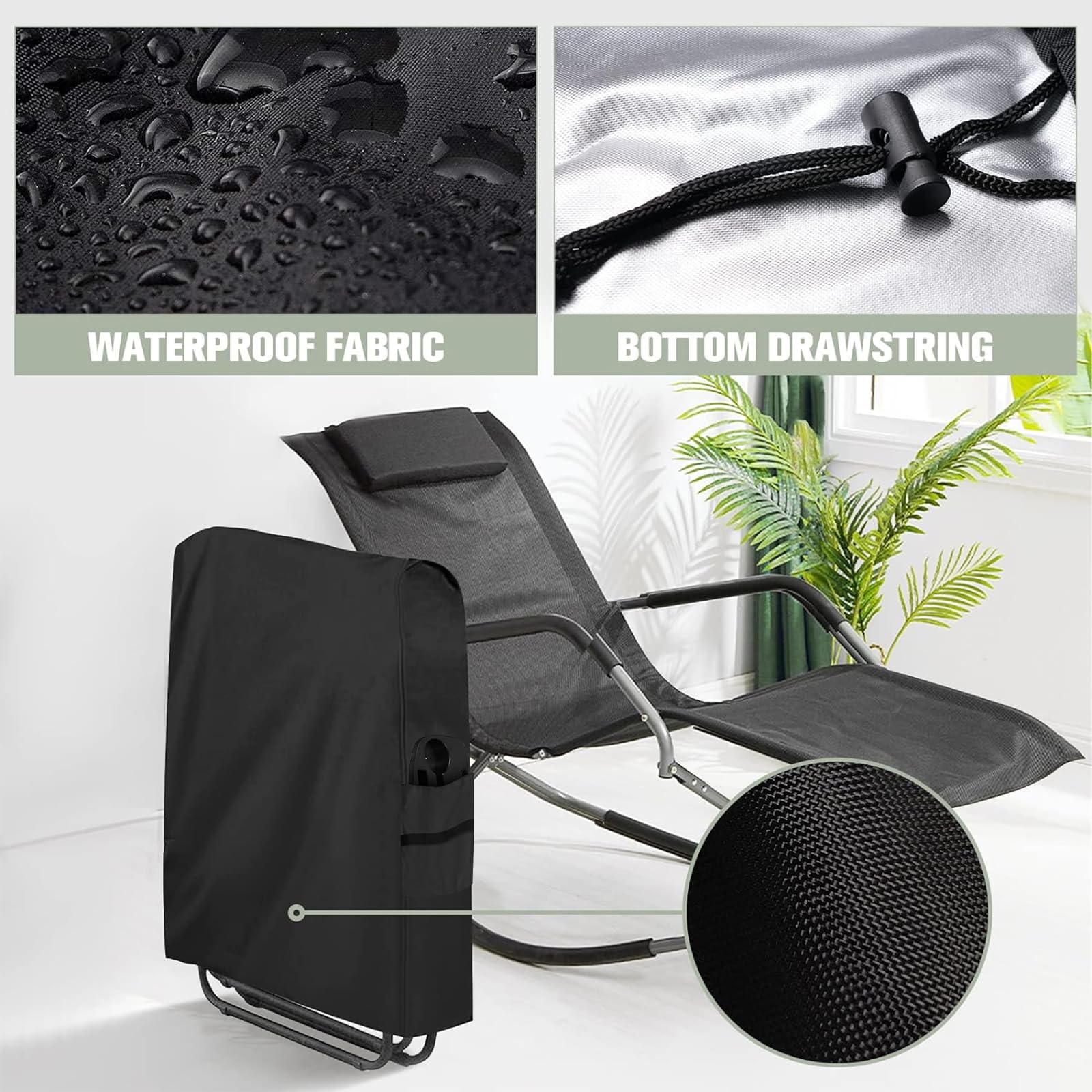 Seeutek Zero Gravity Lounge Chair With Thick Cushion - 440 Lb Capacity, Locking Recline, Cup Holder, Black