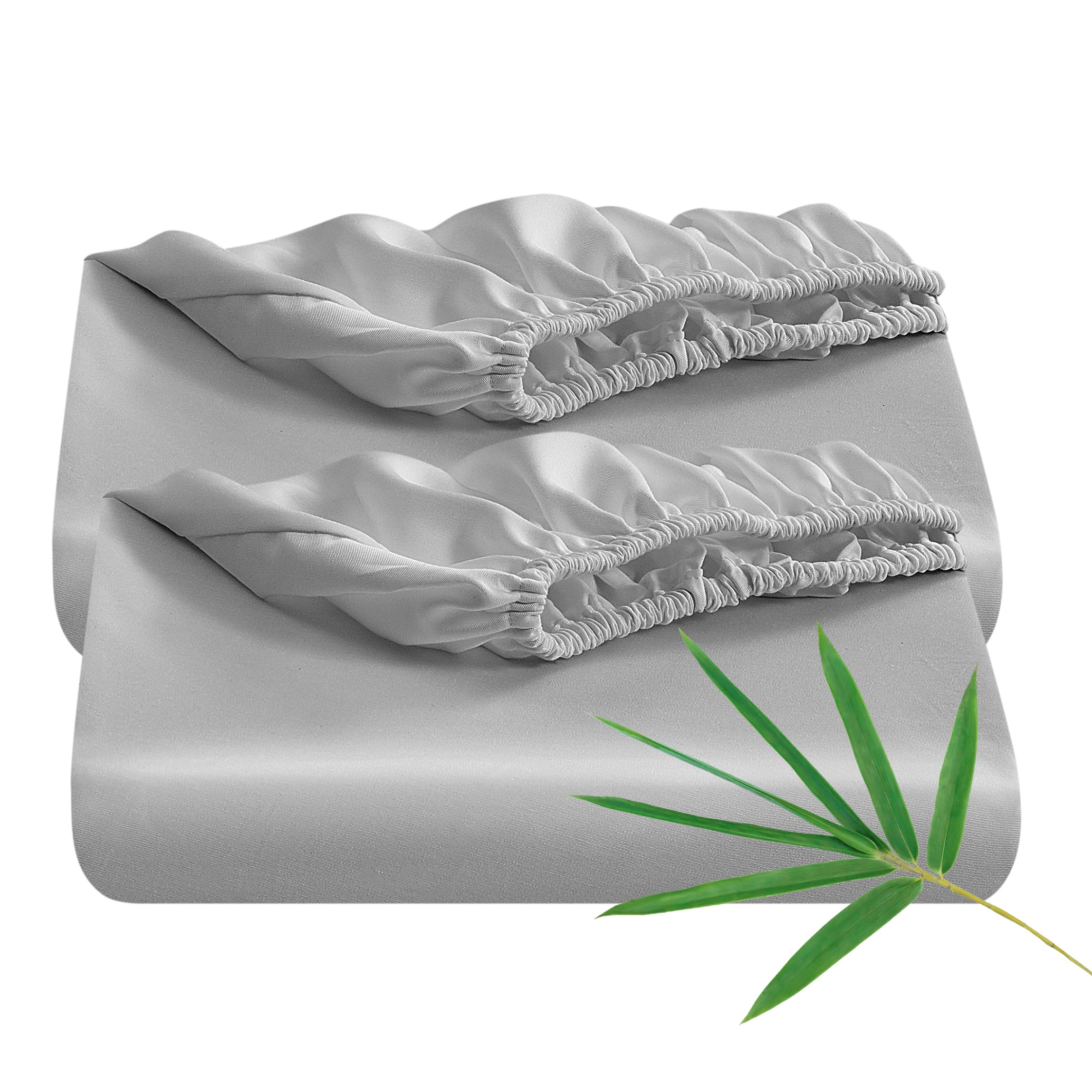 2 Pack Bamboo Viscose Fitted Sheet Twin Size Only, 400 Thread Count