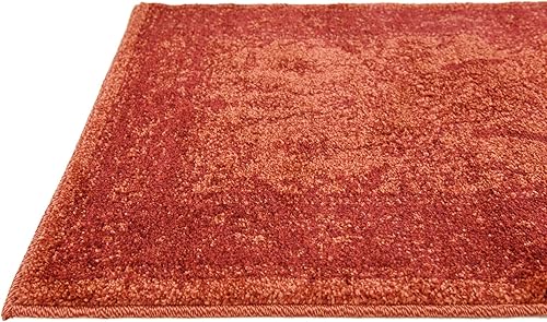 Miniatura 7 de Unique Loom La Jolla Collection Farmhouse, contemporánea, botánica, tradicional, alfombra vintage, 2 pies 2 pulgadas x 6 pies, naranjaborgoña
