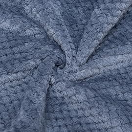 Fuzzy Throw Blanket, Plush Fleece Blankets for Adults, Toddler, Boys and Girls, Warm Soft Blankets and Throws for Bed, Couch, Sofa, Travel and Outdoor, Camping (4060, Smoked Blue)