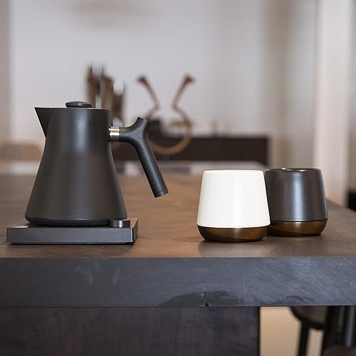 Miniatura 7 de Fellow Joey - Taza de café de cerámica de doble pared, refinada y sofisticada, color negro mate, taza individual de 8 onzas