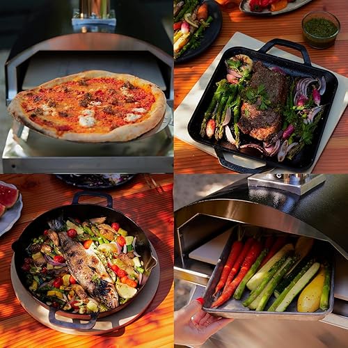 Miniatura 6 de Stoke Horno de pizza de leña al aire libre  Parrilla de pizza portátil de acero inoxidable, pellets de madera para cocinar al aire libre, hornos de
