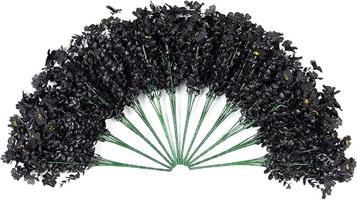 Miniatura 3 de Plantas artificiales para exteriores, 12 paquetes de margaritas de seda de color naranja de otoño con eucalipto para maceta, resistente a los rayos