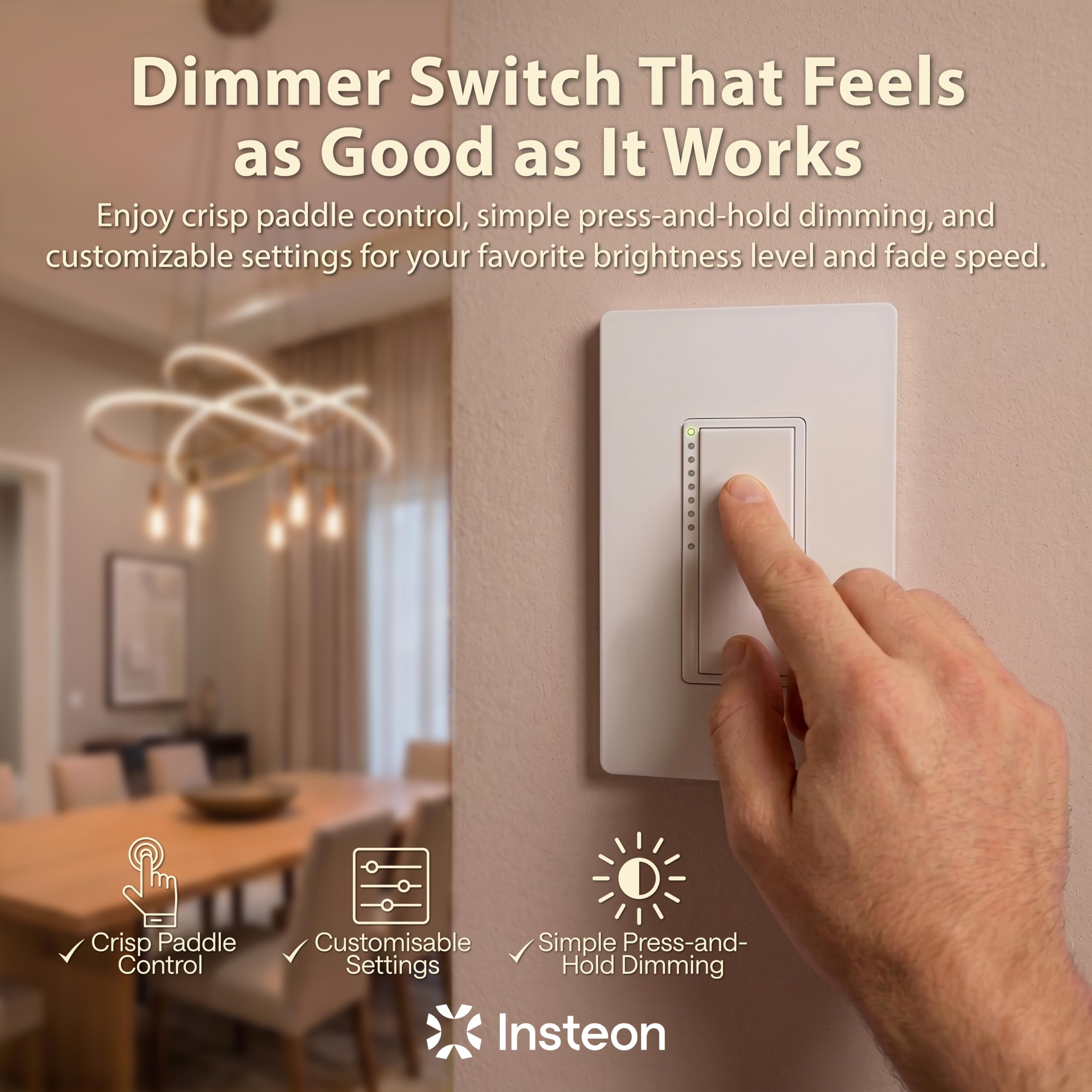 INSTEON dimmer interruttore 2 fili, di vendita al dettaglio, Bianco