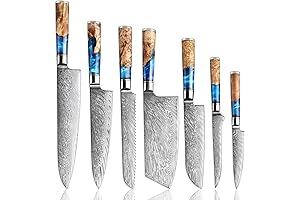 SENKEN Tsunami Collection Damascus Kitchen Knife Set