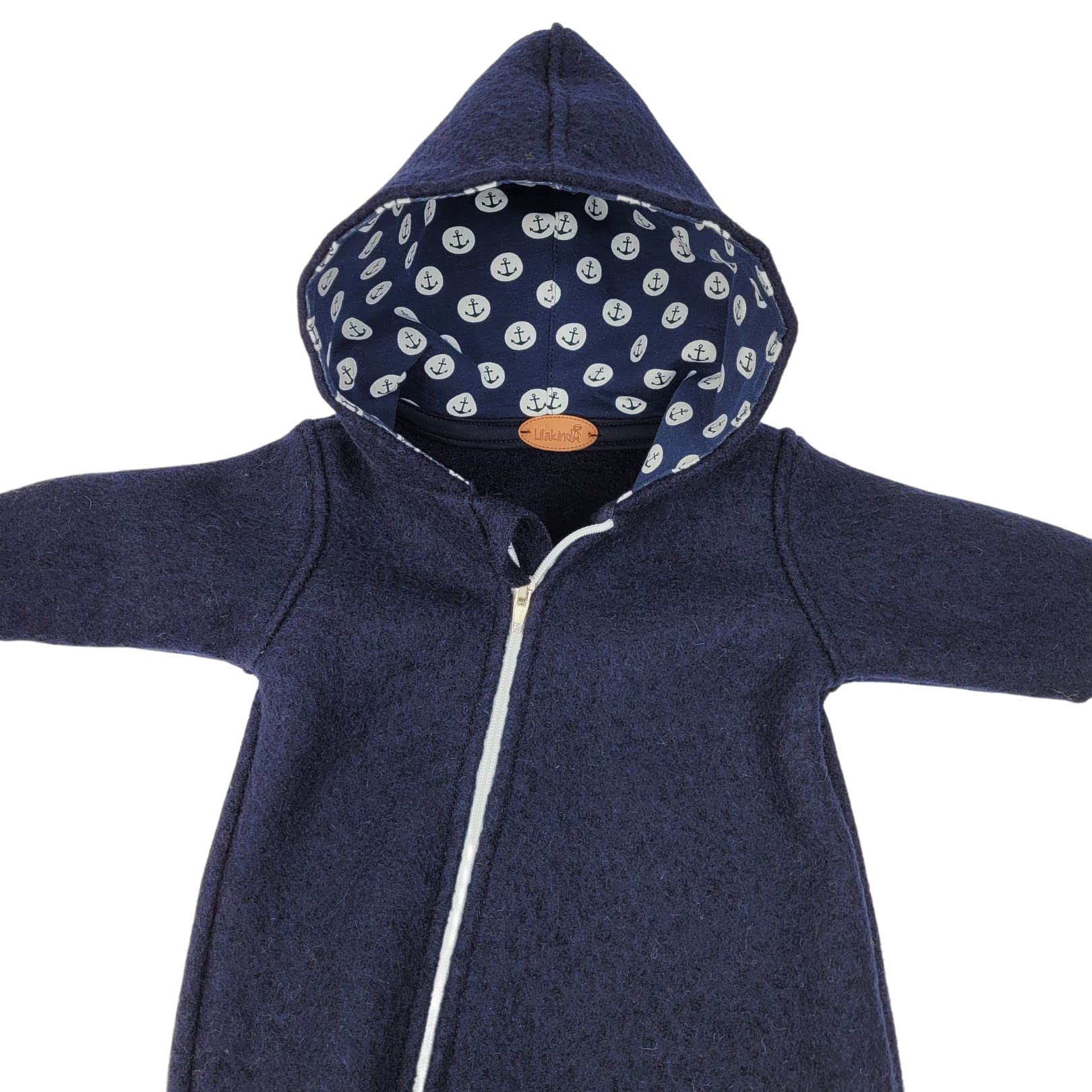 Lilakind“ Baby Kinder Walkloden Wollwalk Overall Marine Anker Gr. 62/68-122/128 - Made in Germany