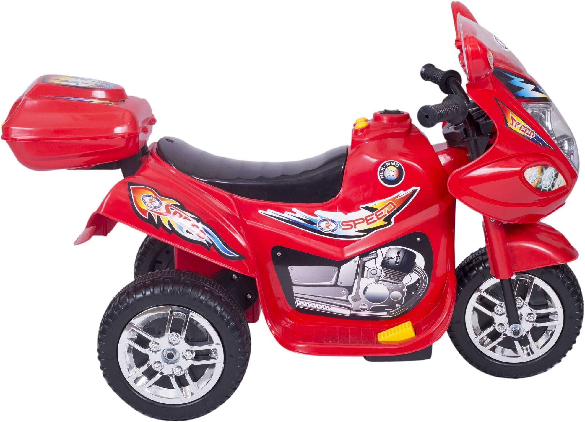 3-6 Years 6v Single Motor Rechargeable Battery Operated 3 Wheel Fun Bike for Kids - Red