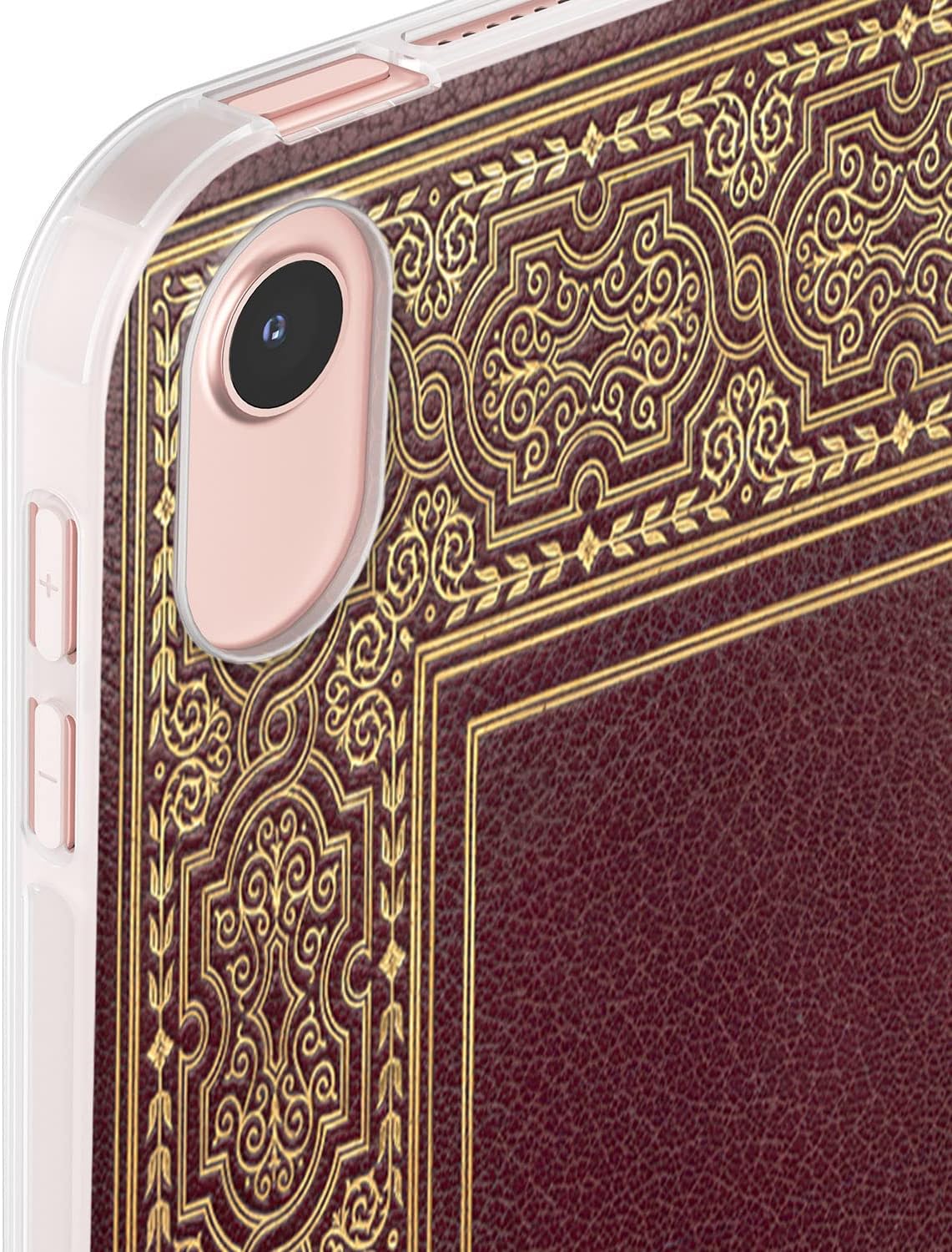Case Compatible with iPad A16 11 inch 2025 2024 Pro 13 M3 M2 12.9 10.9 10.2 Air 5 10th 9th 8th Gen Mini 7 6 Old Book Vintage Red Cover Custom Luxury Monogram Bookish Flip Fancy Personalized image 5