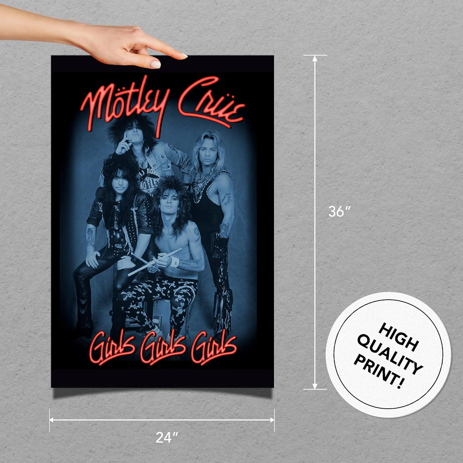 Desert Cactus Motley Crue Poster 24 x 36 inch Room Office Décor Decoration Official Fan Gear (24x36,Design 14) - Image 2